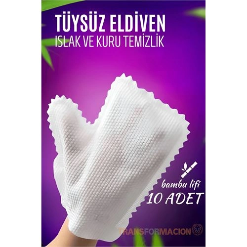 Tüysüz Temizlik Eldiveni Islak ve Kuru Temizlik Eldiveni Bambu Lifi 721474