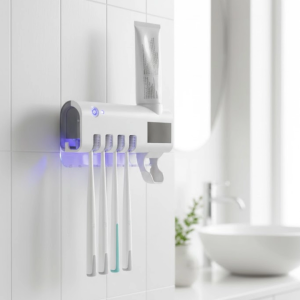 UV Sterilizasyonlu Duvara Monte Otomatik Diş Fırçası Tutucu
