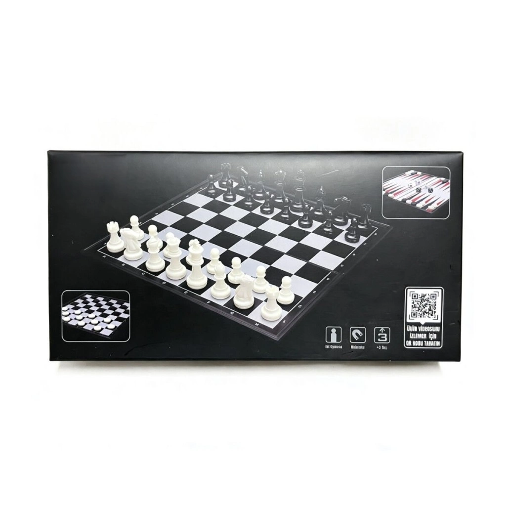 VRD10665 KATLANABİLİR SATRANC TAVLA VE DAMA SETİ
