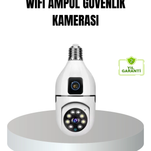WiFi Ampul Güvenlik Kamerası 1080P Full HD Gece Görüşlü ve Hareket Algılamalı