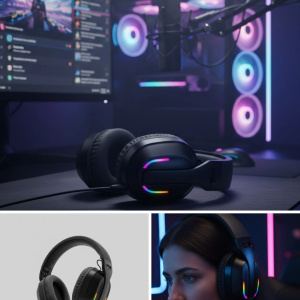 Wireless  Kulaklığı RGB Işıklı Uzun Bataryalı Mikrofonlu Headset