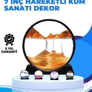 Döndürülebilir Dinamik Kum Tablosu – Stres Giderici Yüksek Kaliteli Cam ve Doğal Kum ile Sanatsal Masa Dekoru
