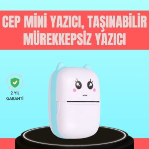 Bluetooth Bağlantılı Mini Termal Yazıcı Öğrenci ve Ofis İçin