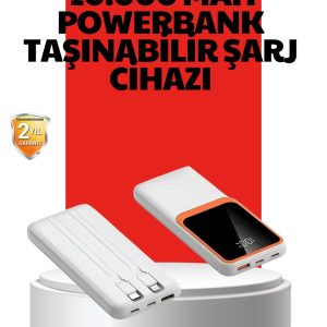 10000 mAh Taşınabilir Powerbank – Çift Çıkışlı Type-C ve Lightning Uyumlu