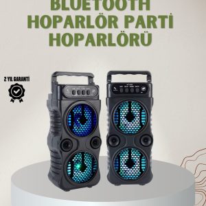 1200 mAh Şarjlı LED Işıklı Bluetooth Hoparlör – FM Radyolu Hafıza Kart Destekli