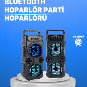Kablosuz LED Işıklı Bluetooth Hoparlör – FM Radyolu Mikrofon Girişli