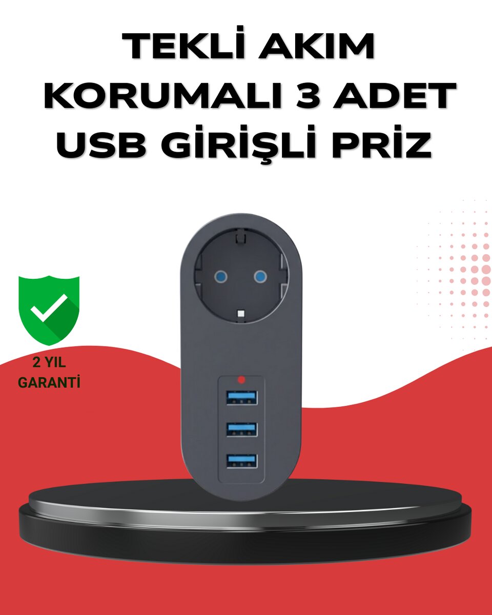 Isıya Dayanıklı 3 USB Portlu Güvenlikli Priz – Akıllı Enerji Yönetimi 1 Isıya Dayanıklı 3 USB Portlu Güvenlikli Priz – Akıllı Enerji Yönetimi