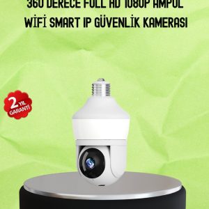 Hareket Algılamalı 360° Wi-Fi Akıllı Ampül Kamera