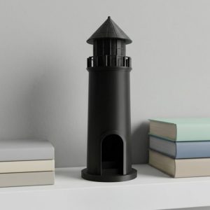 3D Deniz Feneri Mumluk Siyah Dekoratif Masa Üstü Aksesuar