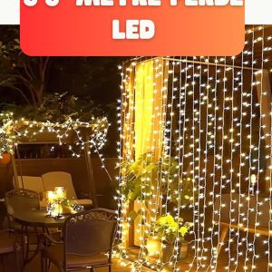 300 LED Perde Işık – Sıcak Beyaz Dekoratif Aydınlatma