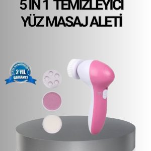 5 Başlıklı Yüz Masaj Aleti – Cilt Temizleme Peeling Siyah Nokta ve Gözenek Bakımı
