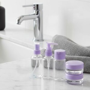 5 Parça Seyahat Banyo Seti 30 ml Şeffaf Taşınabilir Şişe Seti