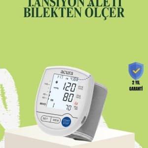 Bilekten Dijital Tansiyon Aleti Hem Pilli Hem Şarjlı Hafızalı