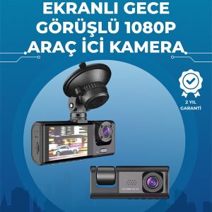 Gece Görüşlü 3'lü Araç Kamerası – Geri Görüş Destekli 170° Geniş Açı