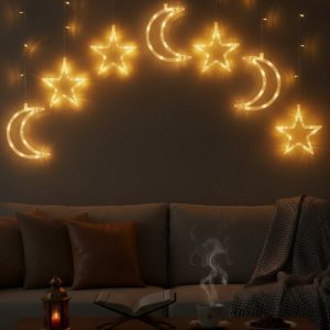 Büyük Ay Yıldız Ramazan Led Işık Dekoratif Işıklı Süs