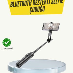 Bluetooth Selfie Çubuğu – Işıklı Katlanabilir Uzaktan Kumandalı