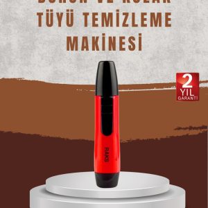 Raks Leo Burun Kulak Tüy Alma Makinesi 45 dk Şarj Süreli Kırmızı