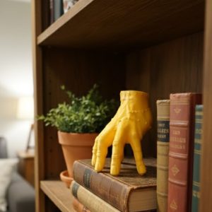 3D Sarı El Heykeli 17x16 cm Raf ve Masa Üstü Dekor
