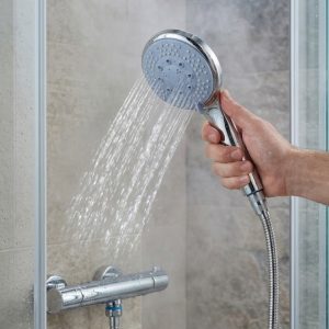 Spiral Hortumlu 4 Kademeli El Duşu Seti Duvar Askılı Banyo Duş Başlığı