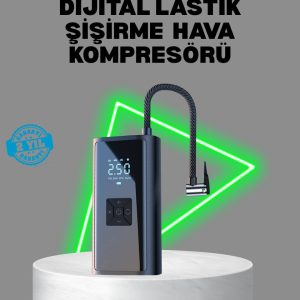 80W Kablosuz Dijital Ekranlı Taşınabilir Lastik Şişirme Pompası