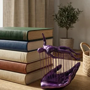 3D Mor İnsan Figürü Dekoratif Duvar ve Masa Üstü Sanat Objesi