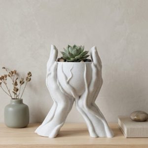 Modern Ev Dekoru İçin El Şeklinde 3D Baskı Dekoratif Saksı Vazo