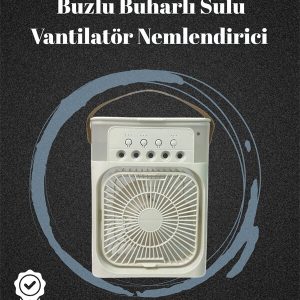 USB Bağlantılı 3'ü 1 Arada Nemlendirici Mini Klima Fan | 7 Renk Işıklı