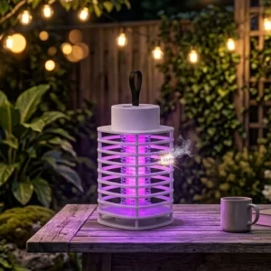 Akıllı Elektrikli Böcek Öldürücü Lamba UV Mor Işık Sessiz Gece Kullanımı Duvara Asılabilir