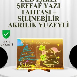 Dekoratif LED Yazı Tahtası – Silinebilir Neon Kalemli Planlama ve Hatırlatma İçin İdeal