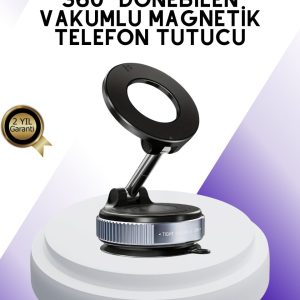 Manyetik Araç Telefon Tutucu 360 Derece Dönebilen Vakumlu Stand