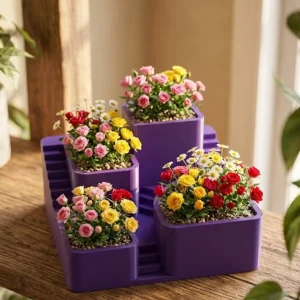 3D Tasarım Kaktüs Saksısı Çok Katlı Dekoratif Bitki Standı