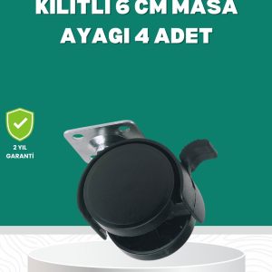 Zemin Korumalı Kilitli Ayak Tekerlek Seti 6 cm