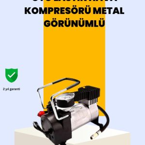 Araç Çakmak Girişli Metal Hava Kompresörü 10A Güçlü Motor