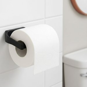 Modern Siyah Tuvalet Kağıtlığı Duvar Tipi Minimal Tasarım Peçetelik
