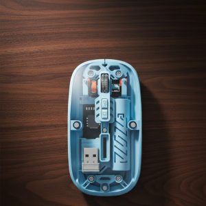 Bluetooth 5.2 Destekli Mavi Pilli Kablosuz Mouse
