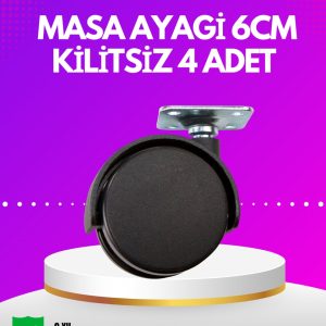 Masa ve Koltuk İçin Kilitsiz Tekerlek Seti 6 cm