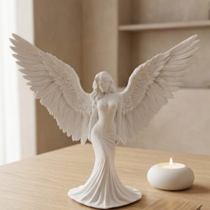 Estetik Melek Kadın Figürlü 3D Dekoratif Biblo Modern Salon Dekoru