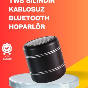Mini Silindir Kablosuz Hoparlör Güçlü Ses 4W Bas + TWS Senkron Özellik