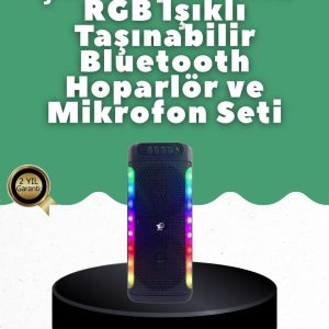Yüksek Ses Güçlü Kablosuz Hoparlör Karaoke Mikrofonlu