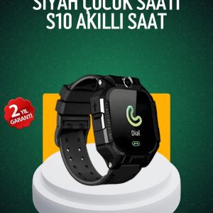 S10 Siyah Çocuk Takip Saati Güvenli Alan Uyarısı ve Sesli Mesaj