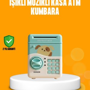 Su Yeşili ATM Kasa Görünümlü Elektronik Şifreli Çocuk Kumbarası