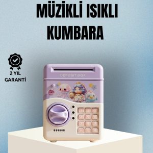 Işıklı Sesli Şifreli Otomatik Para Çeken Kumbara Mor