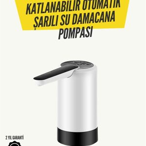 Katlanabilir Şarjlı Damacana Su Pompası Pratik Kullanım