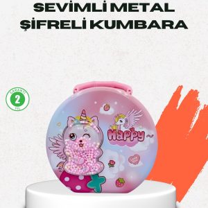 Mini Çocuk Para Kasası Güvenli Kilitli Birikim Kutusu