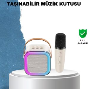 Karaoke Mikrofon Hoparlör Seti 6 Saat Kullanım Süresi