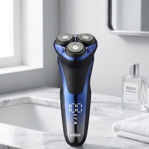 3 Başlıklı Elektrikli Tıraş Makinesi Su Geçirmez Dijital Göstergeli