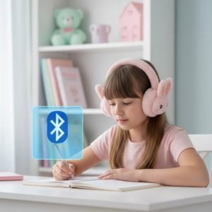 Şarjlı Tavşan Tasarımlı Kablosuz Bluetooth Kulaklık Stereo Ses ve Hafıza Kart Destekli