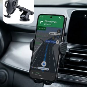 360° Döner Araç Telefon Tutucu Otomatik Kilit Mekanizmalı Stand