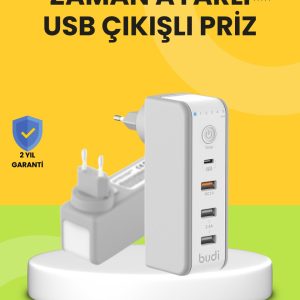 Hızlı Şarj Destekli Zaman Ayarlı USB Şarj Adaptörü