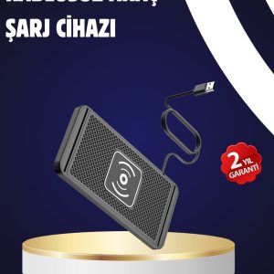 Kaymaz Manyetik Kablosuz Şarj Pedi – Araç Ofis ve Ev Kullanımına Uygun